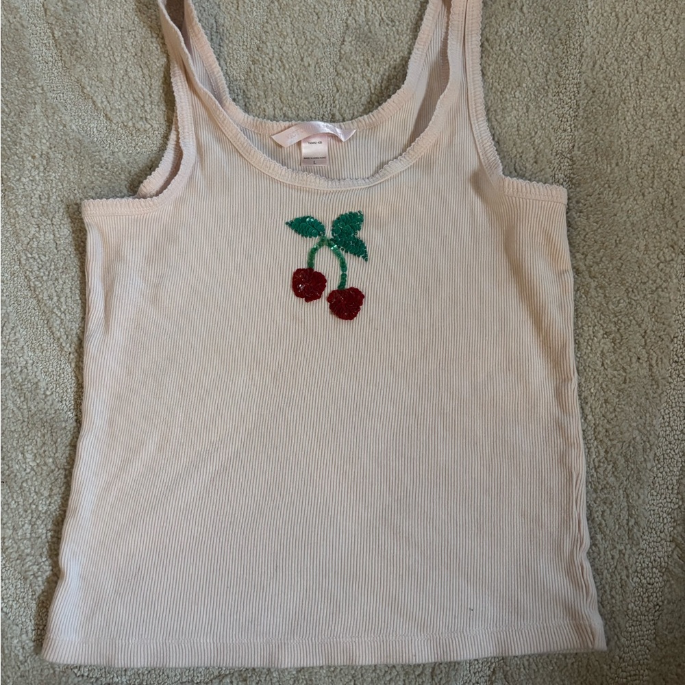 Cherry Embroidered Tank Top